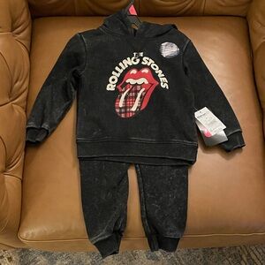 The Rolling Stones Black Kids Matching Set